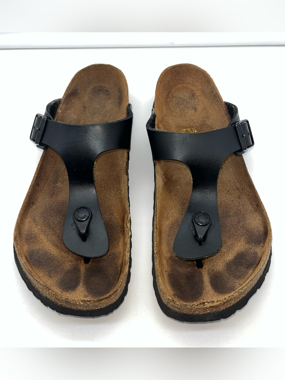 Birkenstock Womens Gizeh Black  T-Strap Birko-Flor Sandals EUR 41- US 10 Regular